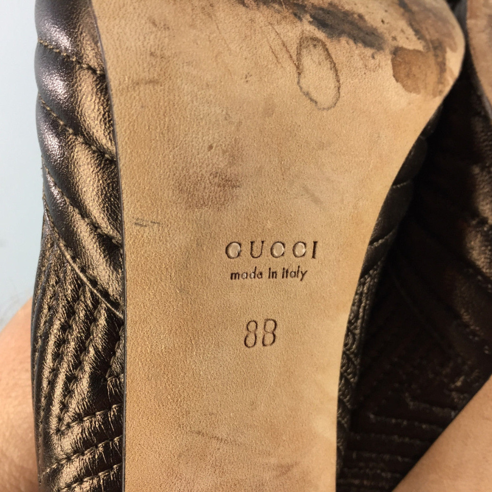 GUCCI Brown Bronze slingback heels 8 Formal - Picture 6 of 6